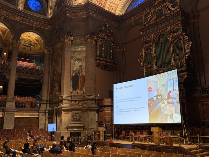 Al Maalouf presenting her paper at McEwan Hall at the University of Edinburgh